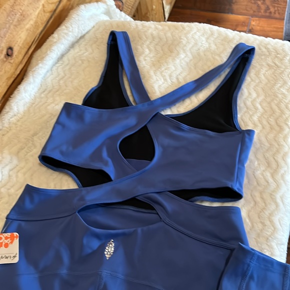 Free People NWT Back It Up Onesie Size Medium & Large in Swim Club ( Blue ) - Picture 7 of 10